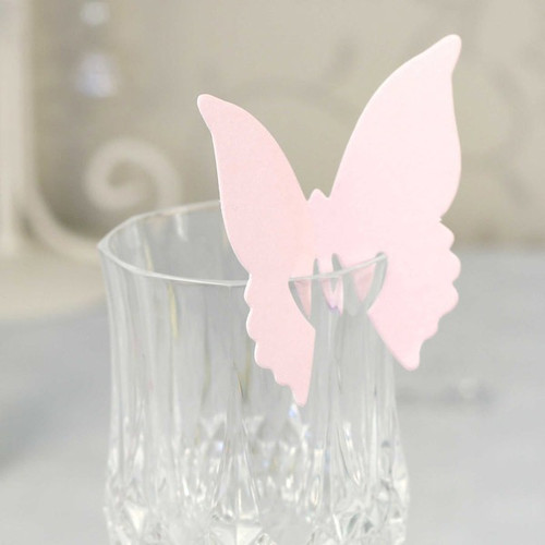 Baby Pink Butterfly Place Cards Baby Pink Butterfly Place Cards