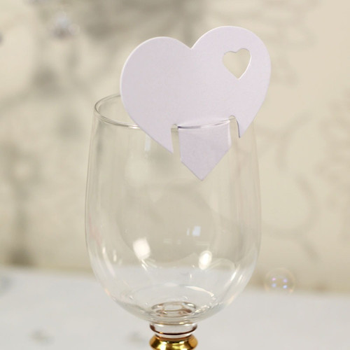 White Heart Shaped Place Cards