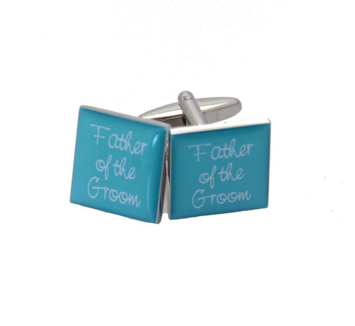 Father of the Groom Teal Square Cufflinks