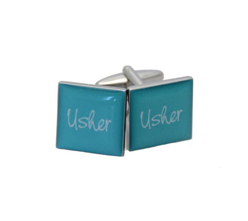 Usher Teal Square Cufflinks