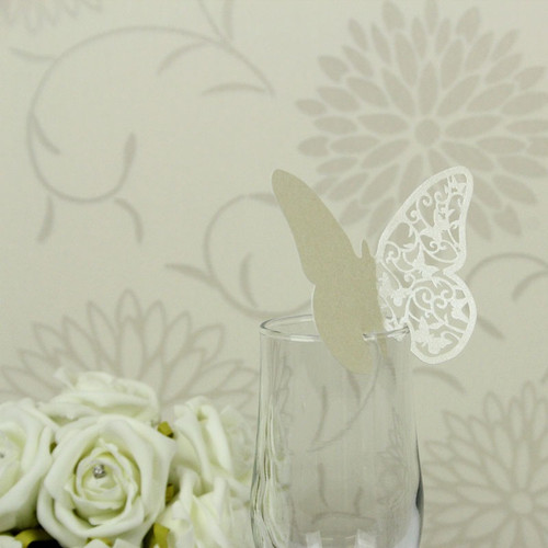 Ivory Laser Cut Butterfly Place Cards