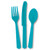 Caribbean Blue Plastic Cutlery