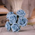 Bunch of 6 China Blue Foam Tea Rose Bunch of 6 China Blue Foam Tea Rose