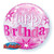 22inch Pink Happy Birthday Bubble Balloon