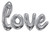 Giant Love Script Silver Balloon