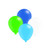 Mixed Blue Latex Balloons (8pk)