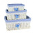 Set of 3 White Basket W/Blue Liner 