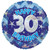 Blue Holographic Happy 30th Birthday Balloon (18 inch)