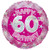 Pink Holographic Happy 60th Birthday Balloon (18 inch)
