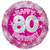 Pink Holographic Happy 80th Birthday Balloon (18 inch)