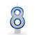 Blue 8 Candle (pack Of 6)