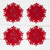 Set of 4 Red Felt Snowflake Coasters