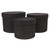 Set of 3 Black Suede Hat Boxes 