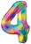 (34 inch) Number Balloon - 4 - Rainbow  (34 inch) Number Balloon - 4 - Rainbow