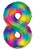 (34 inch) Number Balloon - 8 - Rainbow (34 inch) Number Balloon - 8 - Rainbow