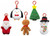 Xmas Plush Clip On  (5 assorted characters)