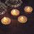 Set of 6 Silver Glitter Tealight & Dinner Candles