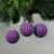 8cm Purple Velvet Baubles with Glitter (Set of 6)