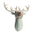 Sage Green & Pink Embroidered Deer Head (42 cm)