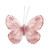 12cm Baby Pink Feather & Glitter Butterfly (Pack of 12)