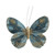 12cm Petrol Green Feather & Glitter Butterfly (Pack of 12)