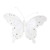 24cm White Fabric & Glitter Butterfly (Pack of 6)