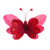 14cm Red Feather & Glitter Butterfly (Pack of 6)