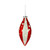 Candyland Teardrop Glass Bauble (16cm Red/White)  Candyland Teardrop Glass Bauble (16cm Red/White)