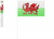 Pack of 4 Wales Flags with Sticks
