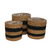 Striped Seagrass Baskets with Liner (Set of 3)