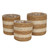 Set of 3 Natural Stripe Seagrass and Just Basket with Liner