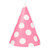 Pink polka dot cone party hat  - pk8.