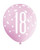 Assorted All Over Print Pink and Silver 18th Latex Balloon