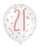 Assorted Rose Gold and White All Over Print 21st Latex Balloon 