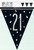 Black and Silver Prismatic Plastic Flag 21st Birthday Banner (2.74m)