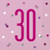 Pink and Silver 30th Birthday Napkins