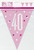 Pink and Silver Prismatic Plastic 40th Birthday Flag Banner