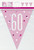 Pink and Silver Prismatic Plastic 60th Birthday Flag Banner