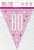 Pink and Silver Prismatic Plastic 80th Birthday Flag Banner