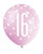 Assorted All Over Print Pink and Silver 16th Latex Balloon