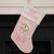 Pink Stocking with White Fur Trim & Teddy Motif