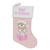 Pink Stocking with White Fur Trim & Teddy Motif