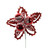 Red and White Bauble Pick with Leaves (12cm) Red and White Bauble Pick with Leaves (12cm)