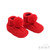 Red Elegance Cable Knit Bootees with Pom Pom (NB-12 Months)