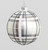 Silver & White Tartan Patterned Glass Bauble (10cm)