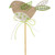 Green Kiki Wooden Bird Flower Pick