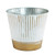 Whitewash Zinc Bucket with Copper Base (14.5cm)
