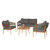 Grey 4 Piece Rope Effect Coffee Table Set