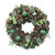 Green Themed Wreath with Ribbon Bows, Bells & Trees (36cm)