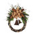 Brown Pine Cone, Berry, Hanging Bells & Natural Bow Half Wreath (71cm)